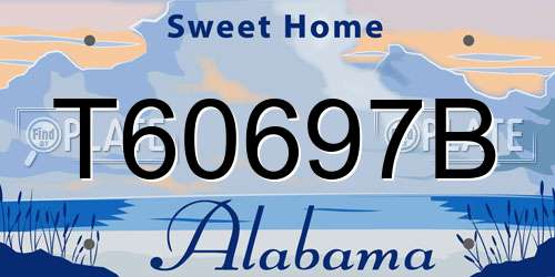 T60697B Alabama License Plate