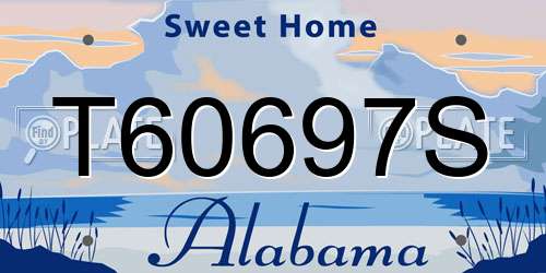 T60697S Alabama License Plate