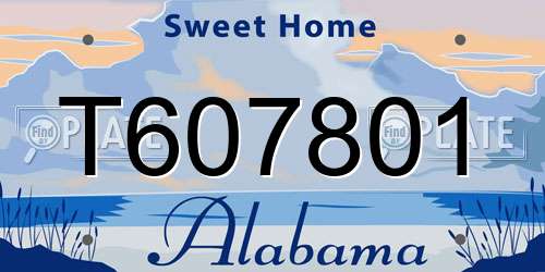 T607801 Alabama License Plate