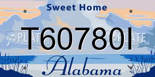 T60780I Alabama License Plate