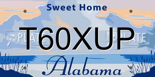 T60XUP Alabama License Plate