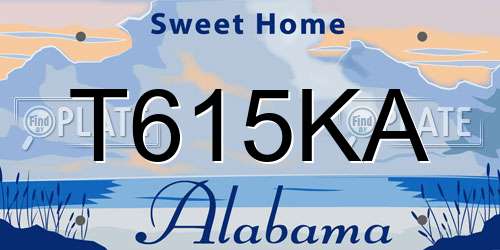 T615KA Alabama License Plate