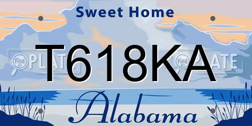T618KA Alabama License Plate