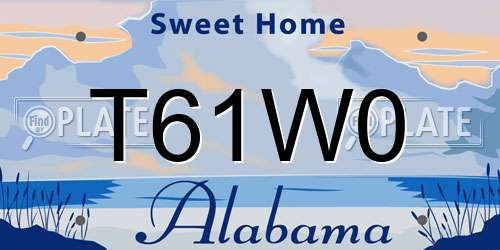 T61W0 Alabama License Plate