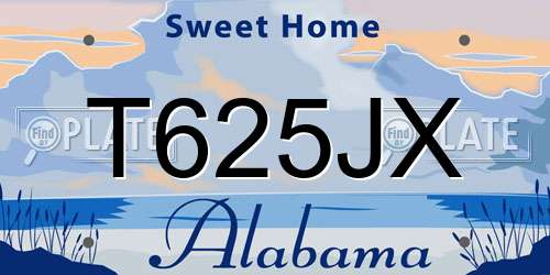 T625JX Alabama License Plate