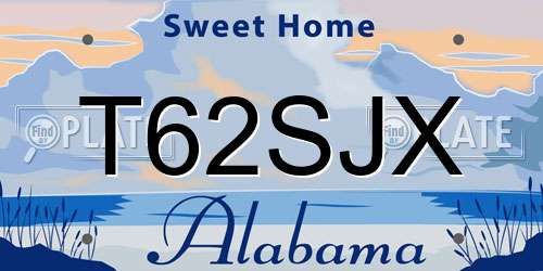 T62SJX Alabama License Plate