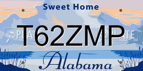 T62ZMP Alabama License Plate