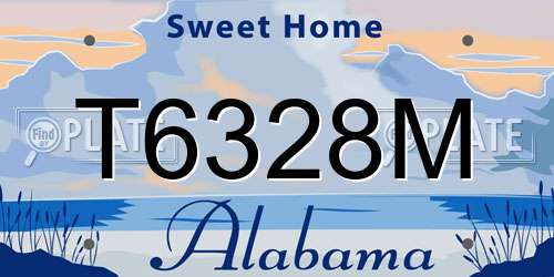 T6328M Alabama License Plate