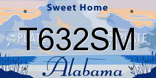T632SM Alabama License Plate