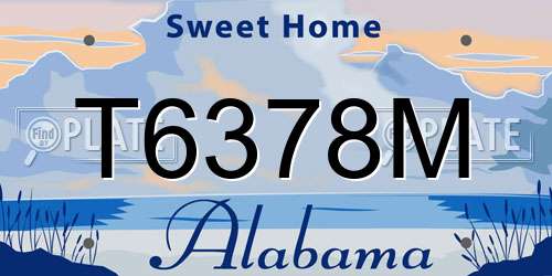 T6378M Alabama License Plate