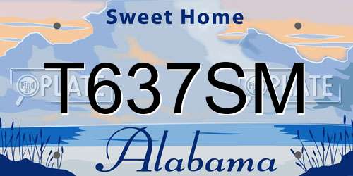 T637SM Alabama License Plate