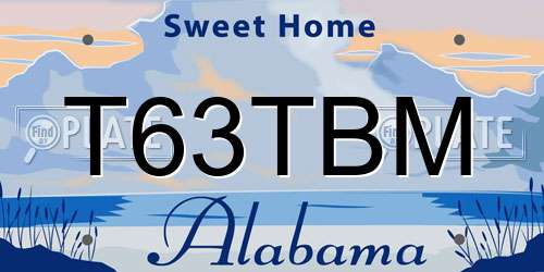 T63TBM Alabama License Plate