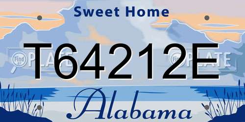 T64212E Alabama License Plate