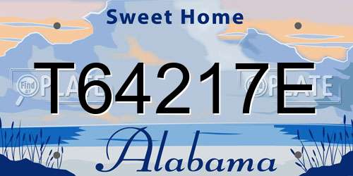 T64217E Alabama License Plate