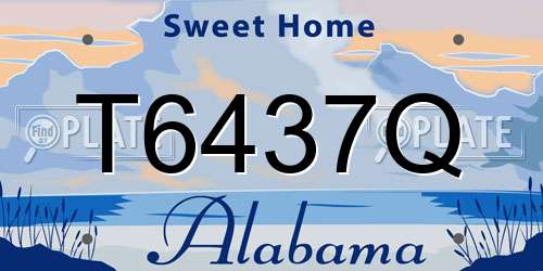 T6437Q Alabama License Plate