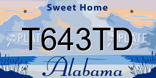 T643TD Alabama License Plate