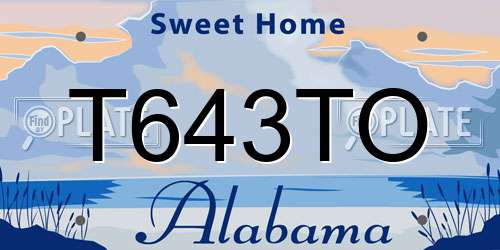 T643TO Alabama License Plate