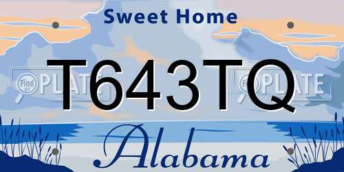 T643TQ Alabama License Plate