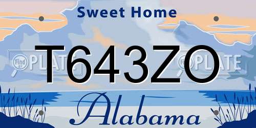 T643ZO Alabama License Plate