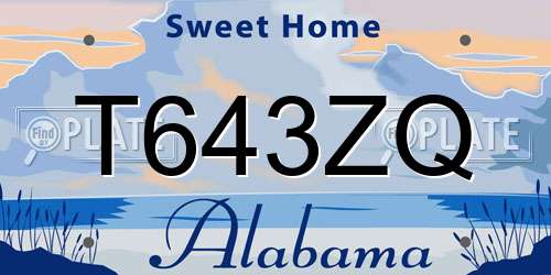 T643ZQ Alabama License Plate