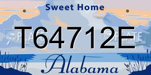 T64712E Alabama License Plate