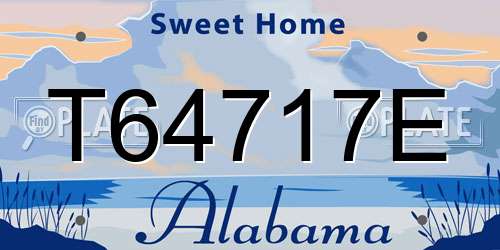 T64717E Alabama License Plate