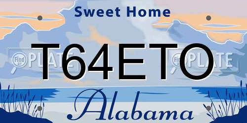 T64ETO Alabama License Plate
