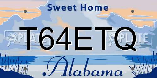 T64ETQ Alabama License Plate