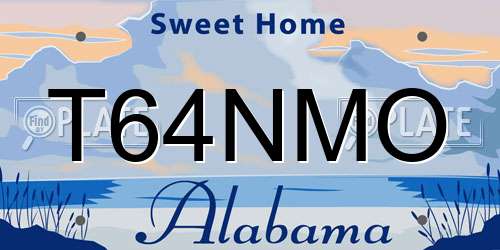 T64NMO Alabama License Plate