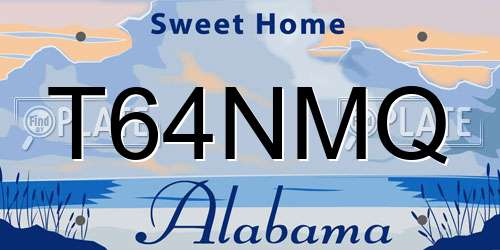 T64NMQ Alabama License Plate