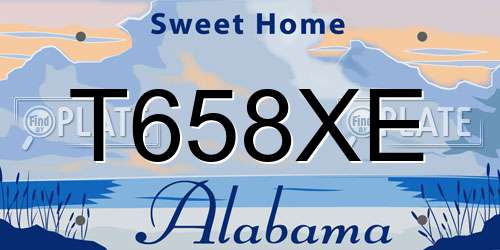 T658XE Alabama License Plate