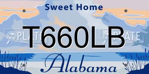 T660LB Alabama License Plate