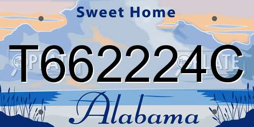 T662224C Alabama License Plate