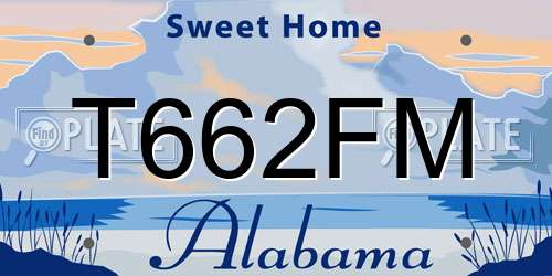 T662FM Alabama License Plate
