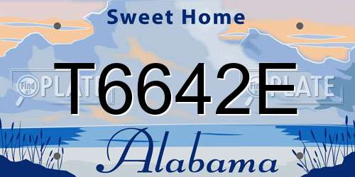 T6642E Alabama License Plate