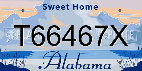 T66467X Alabama License Plate