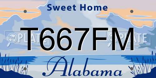 T667FM Alabama License Plate