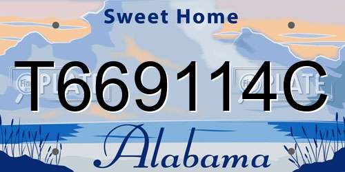 T669114C Alabama License Plate