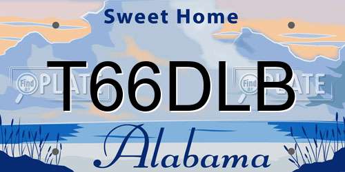 T66DLB Alabama License Plate
