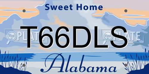 T66DLS Alabama License Plate