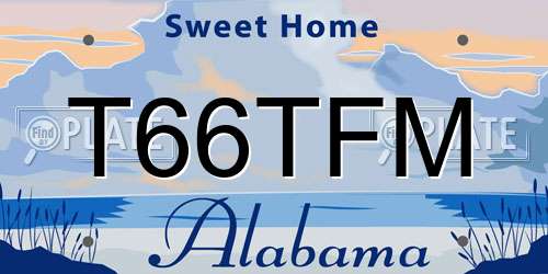 T66TFM Alabama License Plate
