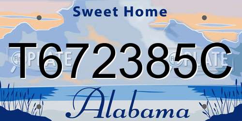 T672385C Alabama License Plate