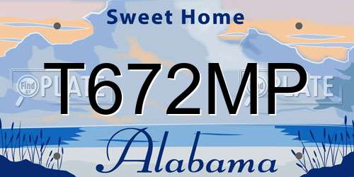 T672MP Alabama License Plate