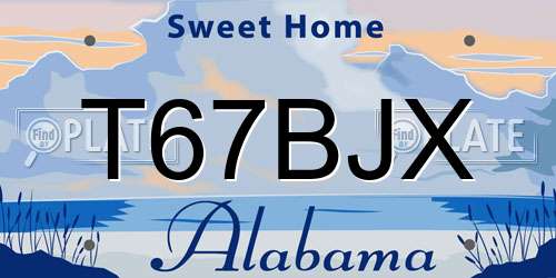 T67BJX Alabama License Plate