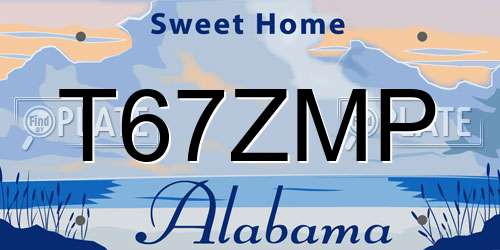 T67ZMP Alabama License Plate