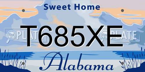 T685XE Alabama License Plate