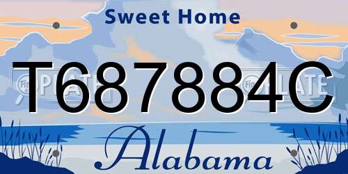 T687884C Alabama License Plate