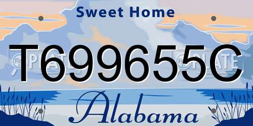 T699655C Alabama License Plate