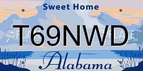 T69NWD Alabama License Plate