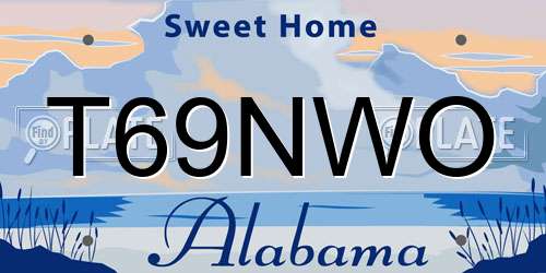 T69NWO Alabama License Plate